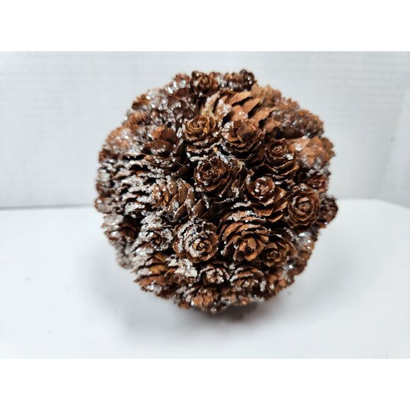Rustic 5" Pine Cone Christmas Ornament Ball &  Pine Cone Garland Holiday Cottage - Picture 7 of 8